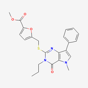 methyl 5-(((5-methyl-4-oxo-7-phenyl-3-propyl-4,5-dihydro-3H-pyrrolo[3,2-d]pyrimidin-2-yl)thio)methyl)furan-2-carboxylate