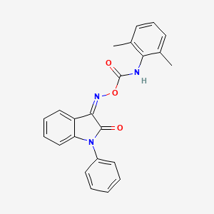 molecular formula C23H19N3O3 B2589493 3-({[(2,6-dimethylanilino)carbonyl]oxy}imino)-1-phenyl-1H-indol-2-one CAS No. 866143-50-2