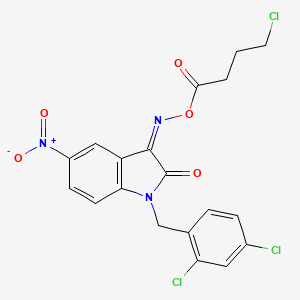 3-{[(4-chlorobutanoyl)oxy]imino}-1-(2,4-dichlorobenzyl)-5-nitro-1,3-dihydro-2H-indol-2-one
