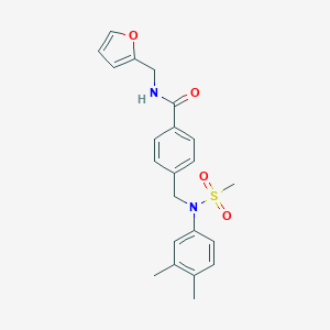 molecular formula C22H24N2O4S B258950 4-{[3,4-dimethyl(methylsulfonyl)anilino]methyl}-N-(2-furylmethyl)benzamide 