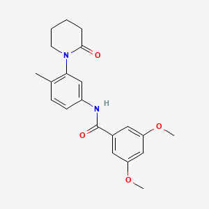 molecular formula C21H24N2O4 B2589507 3,5-二甲氧基-N-(4-甲基-3-(2-氧代哌啶-1-基)苯基)苯甲酰胺 CAS No. 941979-25-5