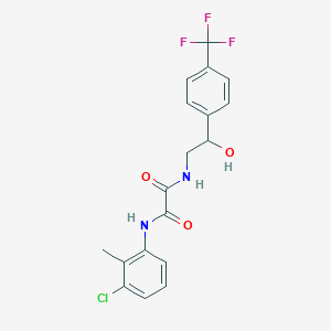molecular formula C18H16ClF3N2O3 B2589510 N1-(3-氯-2-甲基苯基)-N2-(2-羟基-2-(4-(三氟甲基)苯基)乙基)草酰胺 CAS No. 1351585-38-0