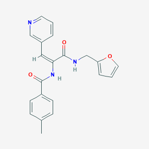 molecular formula C21H19N3O3 B258952 N-{1-[(Furan-2-ylmethyl)-carbamoyl]-2-pyridin-3-yl-vinyl}-4-methyl-benzamide 