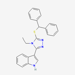 3-[5-(benzhydrylsulfanyl)-4-ethyl-4H-1,2,4-triazol-3-yl]-1H-indole