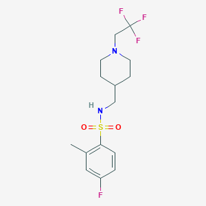 4-Fluoro-2-methyl-N-[[1-(2,2,2-trifluoroethyl)piperidin-4-yl]methyl]benzenesulfonamide