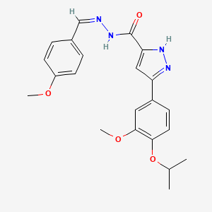 (Z)-3-(4-isopropoxy-3-methoxyphenyl)-N'-(4-methoxybenzylidene)-1H-pyrazole-5-carbohydrazide