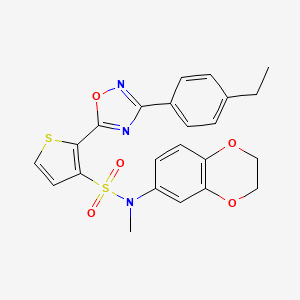N-(2,3-dihydro-1,4-benzodioxin-6-yl)-2-[3-(4-ethylphenyl)-1,2,4-oxadiazol-5-yl]-N-methylthiophene-3-sulfonamide