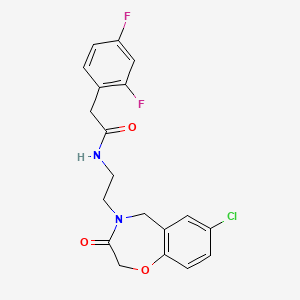 molecular formula C19H17ClF2N2O3 B2589543 N-(2-(7-chloro-3-oxo-2,3-dihydrobenzo[f][1,4]oxazepin-4(5H)-yl)ethyl)-2-(2,4-difluorophenyl)acetamide CAS No. 1904303-37-2