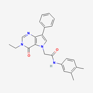 molecular formula C24H24N4O2 B2589551 N-(3,4-dimethylphenyl)-2-(3-ethyl-4-oxo-7-phenyl-3,4-dihydro-5H-pyrrolo[3,2-d]pyrimidin-5-yl)acetamide CAS No. 1251635-72-9