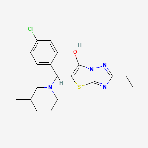 molecular formula C19H23ClN4OS B2589557 5-((4-氯苯基)(3-甲基哌啶-1-基)甲基)-2-乙基噻唑并[3,2-b][1,2,4]三唑-6-醇 CAS No. 898361-58-5