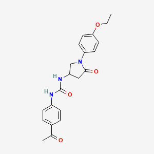 molecular formula C21H23N3O4 B2589558 1-(4-Acetylphenyl)-3-[1-(4-ethoxyphenyl)-5-oxopyrrolidin-3-yl]urea CAS No. 894016-80-9