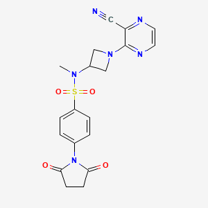 molecular formula C19H18N6O4S B2589560 N-[1-(3-cyanopyrazin-2-yl)azetidin-3-yl]-4-(2,5-dioxopyrrolidin-1-yl)-N-methylbenzene-1-sulfonamide CAS No. 2380079-73-0