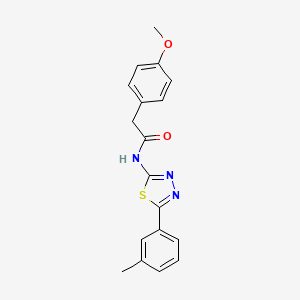 molecular formula C18H17N3O2S B2589561 2-(4-甲氧基苯基)-N-(5-(间甲苯基)-1,3,4-噻二唑-2-基)乙酰胺 CAS No. 391863-27-7