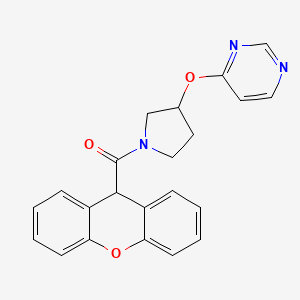 molecular formula C22H19N3O3 B2589562 (3-(pyrimidin-4-yloxy)pyrrolidin-1-yl)(9H-xanthen-9-yl)methanone CAS No. 2034580-54-4