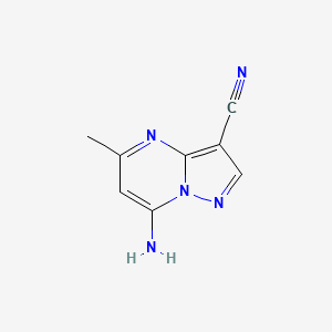 molecular formula C8H7N5 B2589566 7-氨基-5-甲基吡唑并[1,5-a]嘧啶-3-碳腈 CAS No. 1997343-17-5