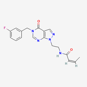 (Z)-N-(2-(5-(3-fluorobenzyl)-4-oxo-4,5-dihydro-1H-pyrazolo[3,4-d]pyrimidin-1-yl)ethyl)but-2-enamide