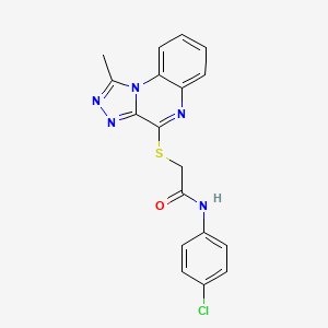 molecular formula C18H14ClN5OS B2589575 N-(4-氯苯基)-2-[(1-甲基[1,2,4]三唑并[4,3-a]喹喔啉-4-基)硫代]乙酰胺 CAS No. 1359474-19-3