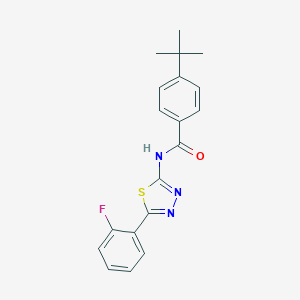 molecular formula C19H18FN3OS B258958 4-tert-butyl-N-[5-(2-fluorophenyl)-1,3,4-thiadiazol-2-yl]benzamide 