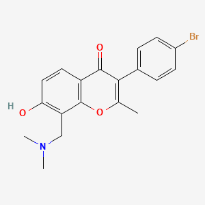 molecular formula C19H18BrNO3 B2589580 3-(4-bromophenyl)-8-((dimethylamino)methyl)-7-hydroxy-2-methyl-4H-chromen-4-one CAS No. 847046-16-6