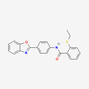 molecular formula C22H18N2O2S B2589581 N-(4-(benzo[d]oxazol-2-yl)phenyl)-2-(ethylthio)benzamide CAS No. 941959-46-2