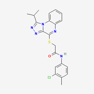 molecular formula C21H20ClN5OS B2589583 N-(3-chloro-4-methylphenyl)-2-[(1-isopropyl[1,2,4]triazolo[4,3-a]quinoxalin-4-yl)thio]acetamide CAS No. 1358825-93-0