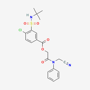 molecular formula C21H22ClN3O5S B2589597 [2-[N-(氰甲基)苯胺基]-2-氧代乙基] 3-(叔丁基磺酰胺基)-4-氯苯甲酸酯 CAS No. 1197931-87-5