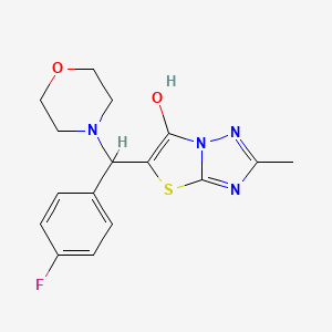 molecular formula C16H17FN4O2S B2589604 5-((4-Fluorofenil)(morfolino)metil)-2-metiltiazolo[3,2-b][1,2,4]triazol-6-ol CAS No. 851810-73-6