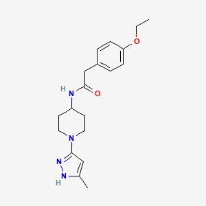 molecular formula C19H26N4O2 B2589606 2-(4-乙氧基苯基)-N-(1-(5-甲基-1H-吡唑-3-基)哌啶-4-基)乙酰胺 CAS No. 1902896-29-0