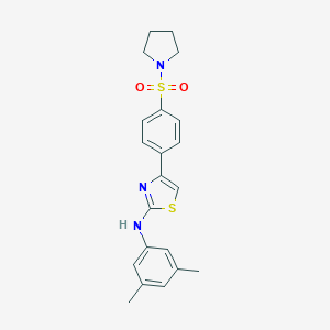 molecular formula C21H23N3O2S2 B258961 N-(3,5-dimethylphenyl)-4-[4-(1-pyrrolidinylsulfonyl)phenyl]-1,3-thiazol-2-amine 