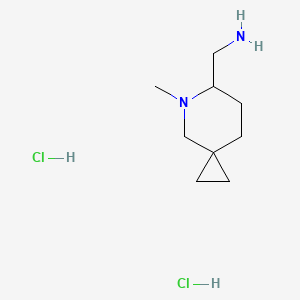 molecular formula C9H20Cl2N2 B2589610 (5-甲基-5-氮杂螺[2.5]辛-6-基)甲胺二盐酸盐 CAS No. 2228811-52-5