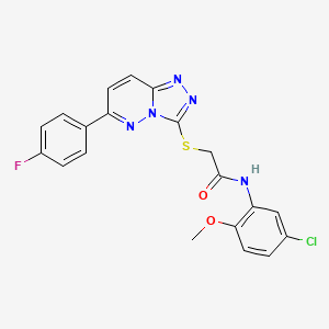 molecular formula C20H15ClFN5O2S B2589611 N-(5-chloro-2-methoxyphenyl)-2-((6-(4-fluorophenyl)-[1,2,4]triazolo[4,3-b]pyridazin-3-yl)thio)acetamide CAS No. 894057-16-0