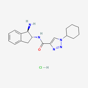 N-[(1R,2R)-1-Amino-2,3-dihydro-1H-inden-2-yl]-1-cyclohexyltriazole-4-carboxamide;hydrochloride