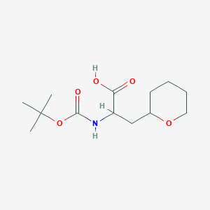 molecular formula C13H23NO5 B2589620 Ácido 2-([(Tert-butoxi)carbonil]amino)-3-(oxan-2-il)propanoico CAS No. 1404732-38-2