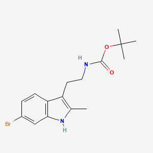 molecular formula C16H21BrN2O2 B2589622 叔丁基N-[2-(6-溴-2-甲基-1H-吲哚-3-基)乙基]氨基甲酸酯 CAS No. 2097560-66-0