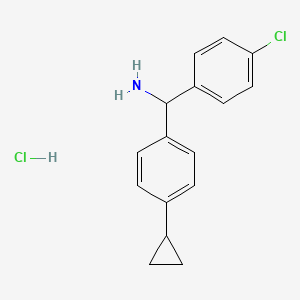 molecular formula C16H17Cl2N B2589631 (4-氯苯基)-(4-环丙基苯基)甲胺；盐酸盐 CAS No. 2243503-63-9