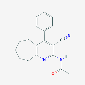 molecular formula C19H19N3O B258964 N-(3-cyano-4-phenyl-6,7,8,9-tetrahydro-5H-cyclohepta[b]pyridin-2-yl)acetamide 