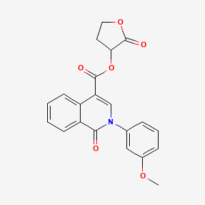 molecular formula C21H17NO6 B2589640 2-Oxotetrahydrofuran-3-yl 2-(3-methoxyphenyl)-1-oxo-1,2-dihydroisoquinoline-4-carboxylate CAS No. 1030095-90-9