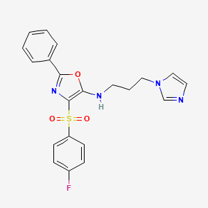 4-(4-fluorobenzenesulfonyl)-N-[3-(1H-imidazol-1-yl)propyl]-2-phenyl-1,3-oxazol-5-amine