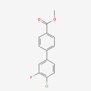 molecular formula C14H10ClFO2 B2589656 Methyl 4'-chloro-3'-fluoro[1,1'-biphenyl]-4-carboxylate CAS No. 886362-12-5