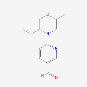 molecular formula C13H18N2O2 B2589658 6-(5-Ethyl-2-methylmorpholin-4-yl)pyridine-3-carbaldehyde CAS No. 1507021-00-2