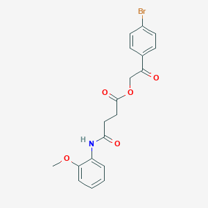 molecular formula C19H18BrNO5 B258966 2-(4-Bromophenyl)-2-oxoethyl 4-(2-methoxyanilino)-4-oxobutanoate 