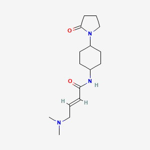 molecular formula C16H27N3O2 B2589678 (E)-4-(Dimethylamino)-N-[4-(2-oxopyrrolidin-1-yl)cyclohexyl]but-2-enamide CAS No. 2411332-56-2