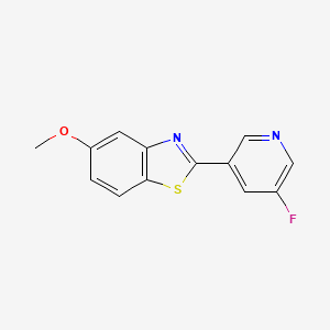 molecular formula C13H9FN2OS B2589683 苯并噻唑，2-(5-氟-3-吡啶基)-5-甲氧基- CAS No. 1485038-22-9