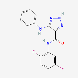 molecular formula C15H11F2N5O B2589686 5-anilino-N-(2,5-difluorophenyl)-1H-1,2,3-triazole-4-carboxamide CAS No. 1207041-60-8