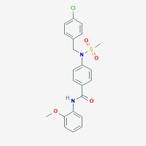 molecular formula C22H21ClN2O4S B258969 4-[(4-chlorobenzyl)(methylsulfonyl)amino]-N-(2-methoxyphenyl)benzamide 