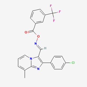 molecular formula C23H15ClF3N3O2 B2589691 2-(4-氯苯基)-8-甲基-3-[({[3-(三氟甲基)苯甲酰]氧代}亚氨基)甲基]咪唑并[1,2-a]吡啶 CAS No. 478248-55-4