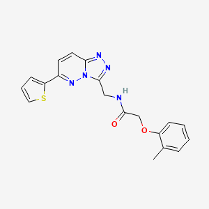 molecular formula C19H17N5O2S B2589708 N-((6-(thiophen-2-yl)-[1,2,4]triazolo[4,3-b]pyridazin-3-yl)methyl)-2-(o-tolyloxy)acetamide CAS No. 1904410-73-6