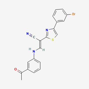 molecular formula C20H14BrN3OS B2589710 (E)-3-((3-乙酰苯基)氨基)-2-(4-(3-溴苯基)噻唑-2-基)丙烯腈 CAS No. 683258-60-8