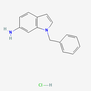 molecular formula C15H15ClN2 B2589711 1-苄基吲哚-6-胺；盐酸盐 CAS No. 2490398-69-9