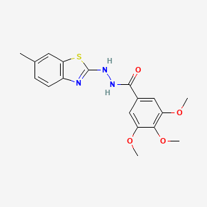 3,4,5-trimethoxy-N'-(6-methyl-1,3-benzothiazol-2-yl)benzohydrazide